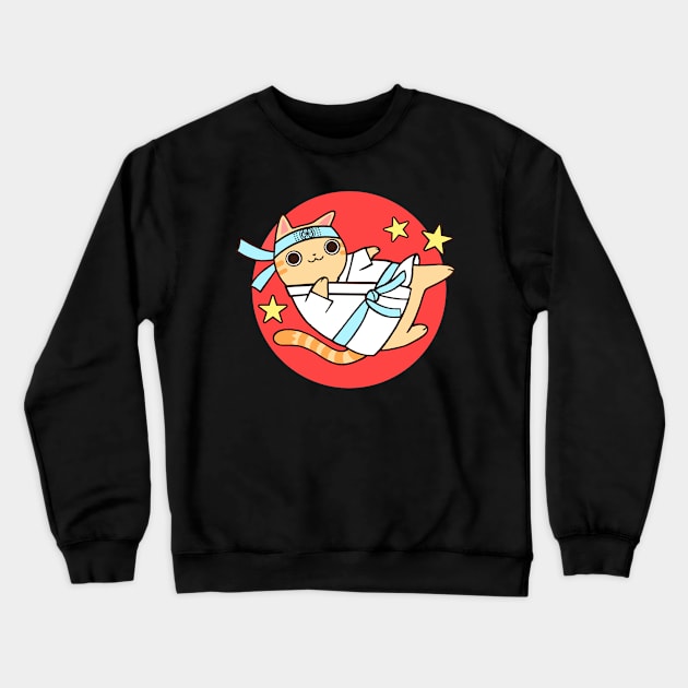 Karate Cat Crewneck Sweatshirt by SarahJoncas